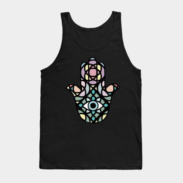 Hamsa Hand Evil Eye Tank Top by livania